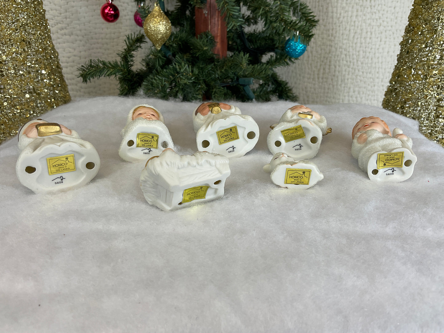 Homco Porcelain Nativity Set, 7 Pc