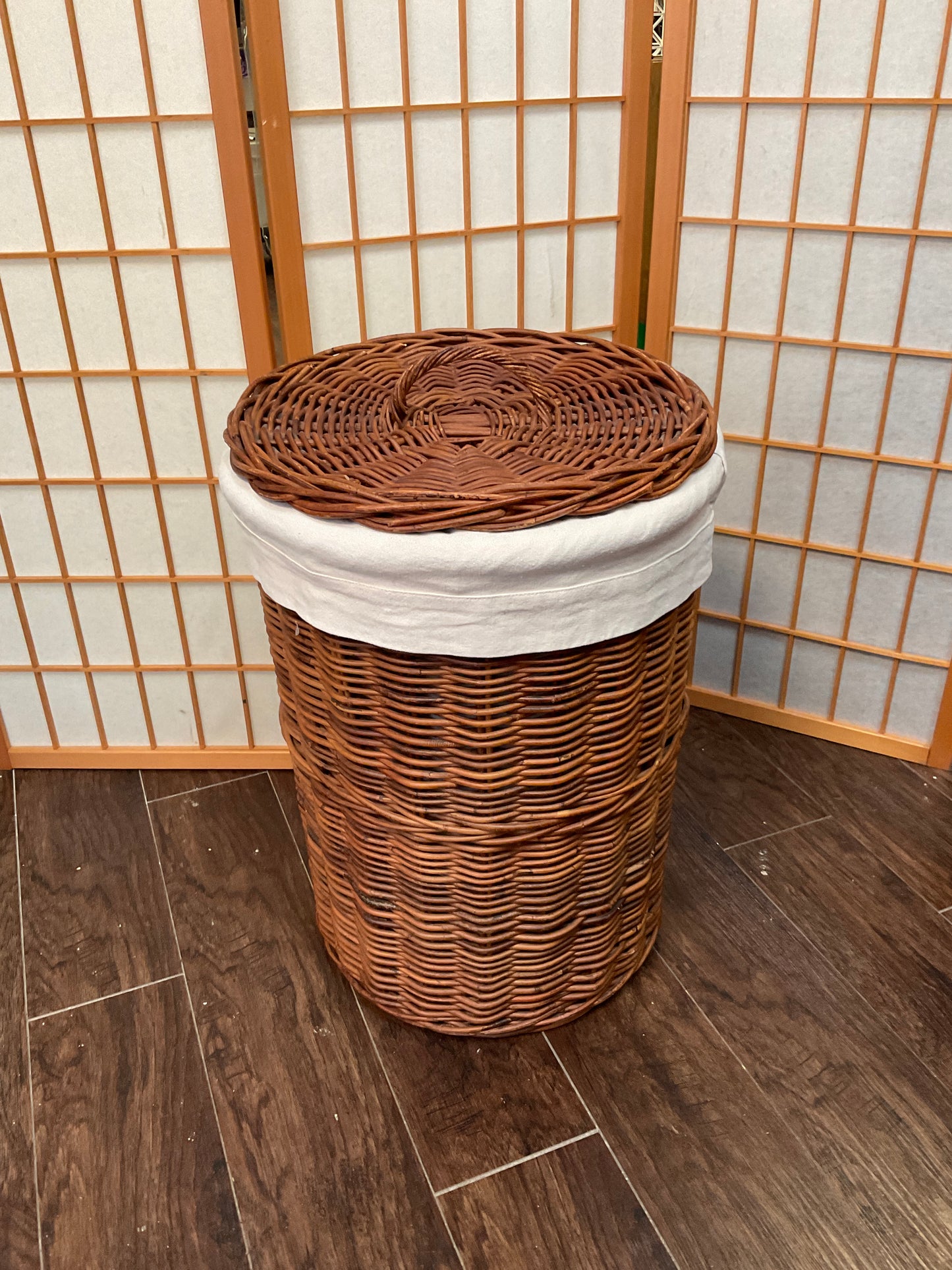 Rattan Laundry Basket, Lined