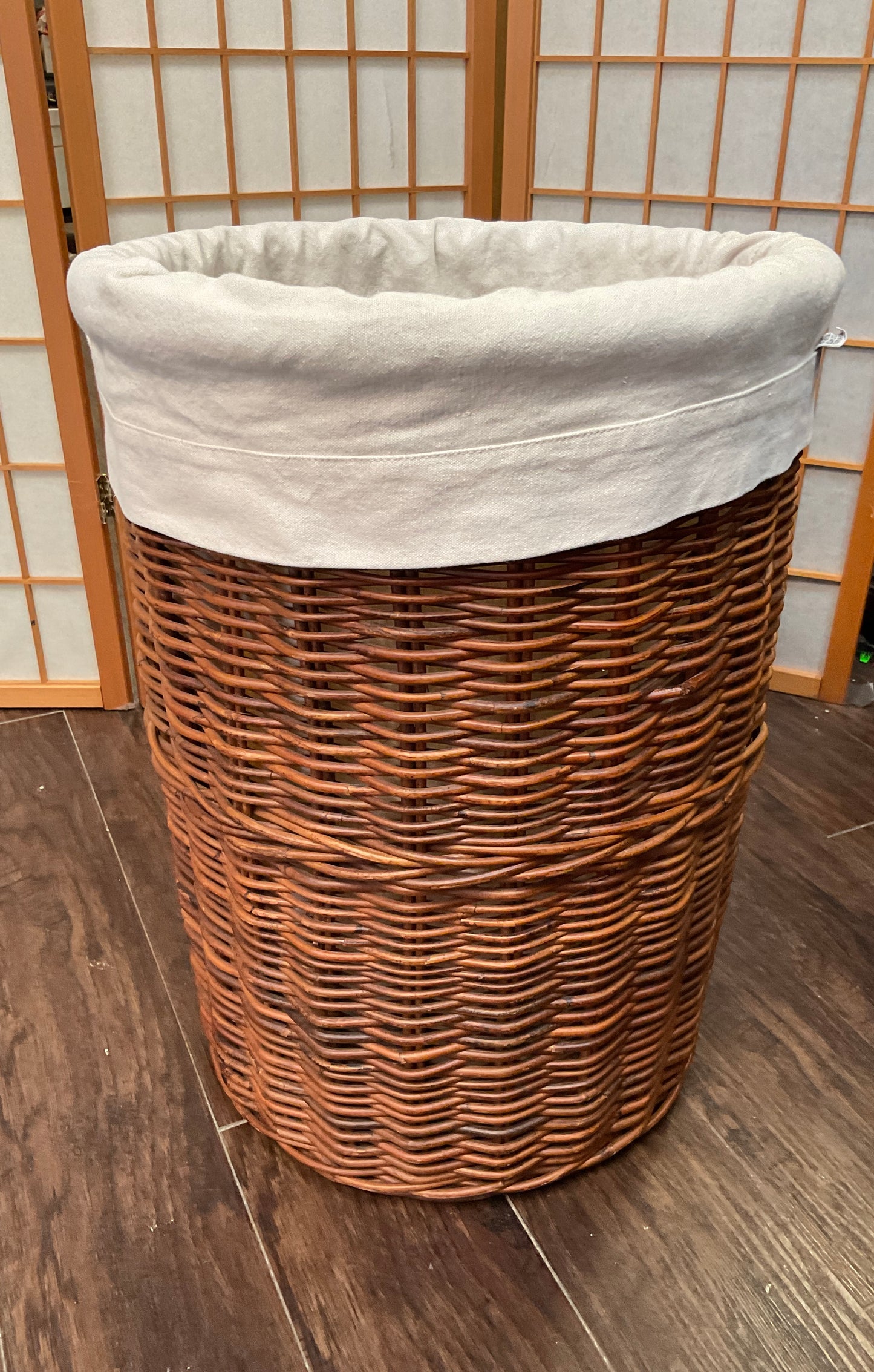 Rattan Laundry Basket, Lined
