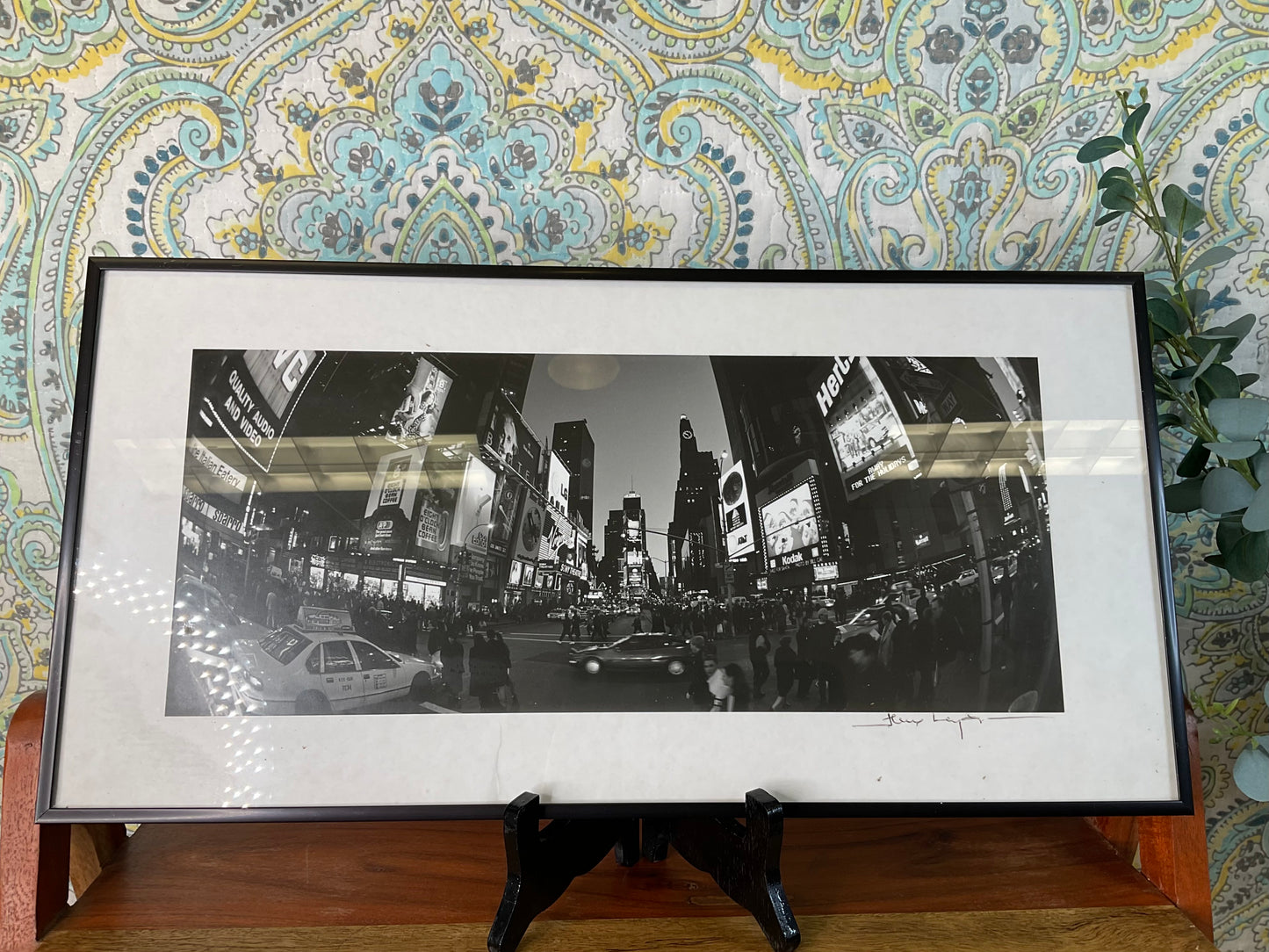Black & White Framed Print of NYC, Signed