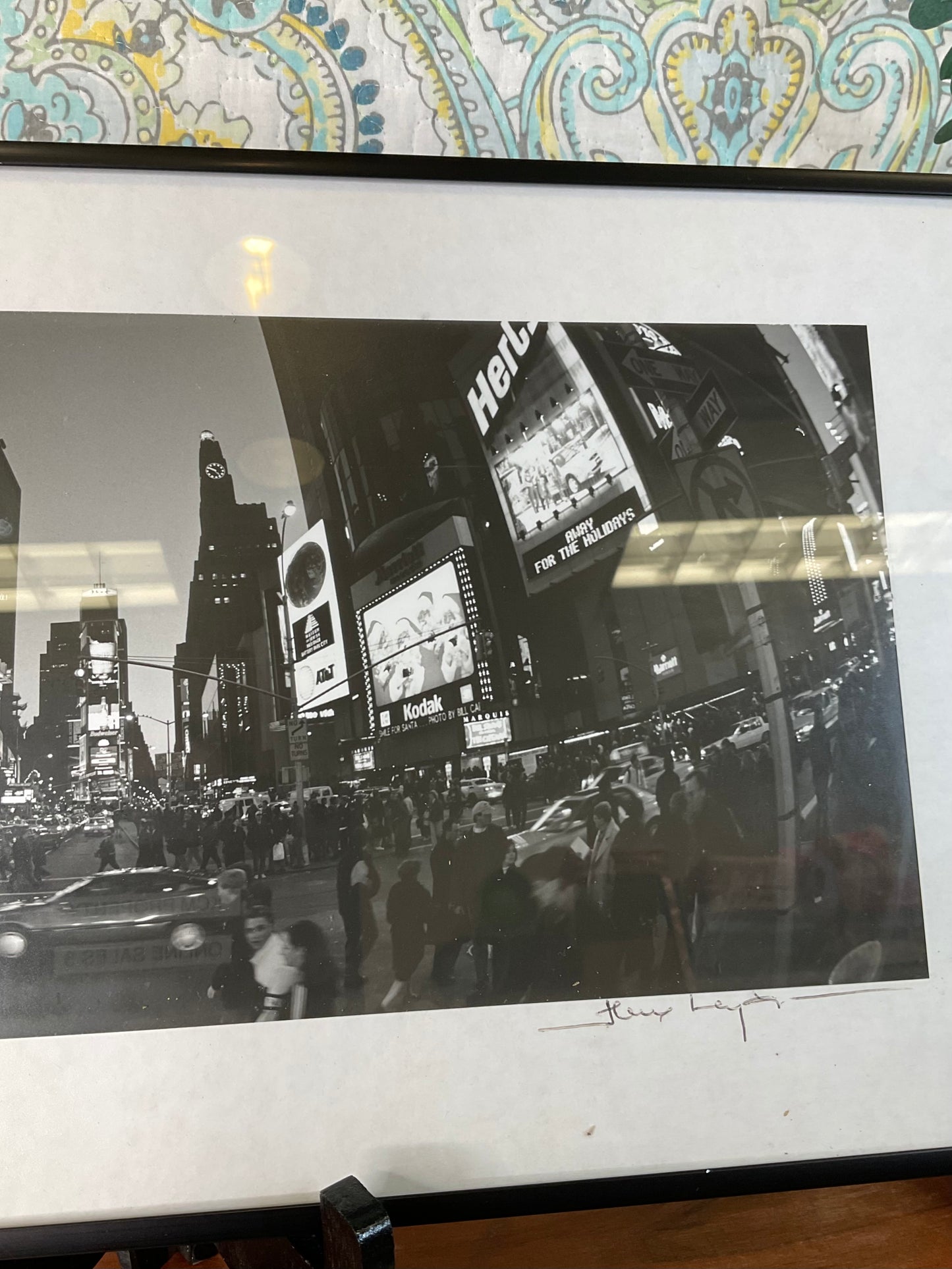 Black & White Framed Print of NYC, Signed